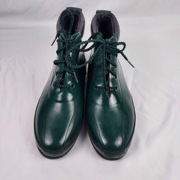 Eddie Bauer Green Rubber Rain Boots Mens 9 Lace Up Waterproof Outdoor main image 8